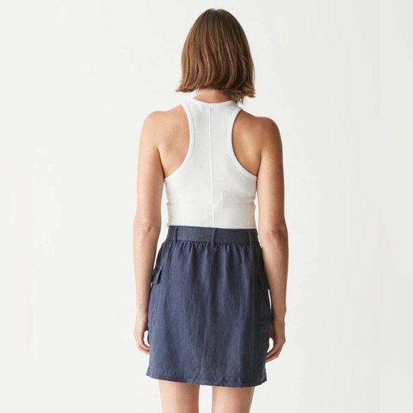 MICHAEL STARS EUC SZ M MARTINA LINEN SKIRT IN ADMIRAL (NAVY) - Picture 3 of 6